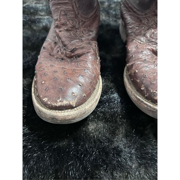 Lucchese Full Quill Ostrich Leather Cowboy Boots Sz 11 D Western Boot Tan - Picture 5 of 12